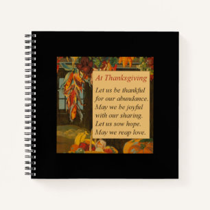 Herbstfarben Erntedank Poem SpiralNotebook Notizblock