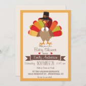 Herbstfarben Erntedank Türkei Babydusche einladen Einladung (Vorne/Hinten)