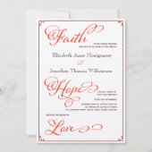 Herbstfarben Faith Hope Liebe Hochzeit Einladung (Vorderseite)