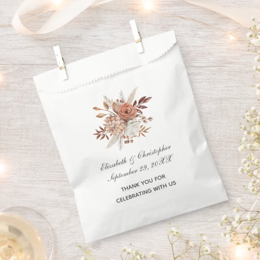 Herbstfarben florale Trendhochzeit Geschenktütchen (Ausgeschnitten)