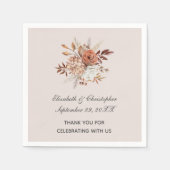 Herbstfarben florale Trendy Wedding Napkins Serviette (Vorderseite)