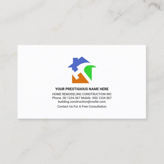 Herbstfarben Foliage Handyman Tools Dach Visitenkarte (Rückseite)