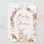 Herbstfarben Folien Bunny Kitten Babydusche Einladung (Rückseite)