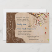 Herbstfarben Forest Initials in Tree Wedding Einladung (Vorderseite)