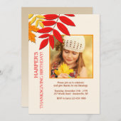 Herbstfarben Foto Erntedank Card Einladung (Vorne/Hinten)