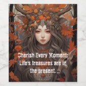 Herbstfarben. Frauen im Wald: JETZT leben Weinetikett (Einzelnes Label)