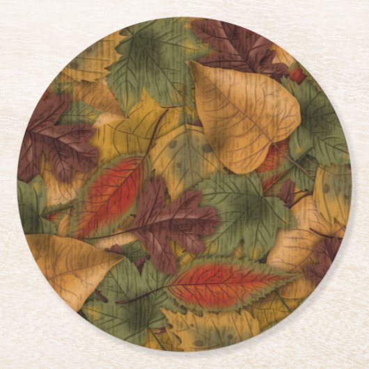 Herbstfarben-Führungsmuster Runder Pappuntersetzer (Vorderseite)