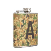 Herbstfarben für mit Monogramm Camouflage Flachmann (Rechts)