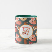 Herbstfarben für mit Monogramm Waldfüchse Herbst Tasse (Zentrum)