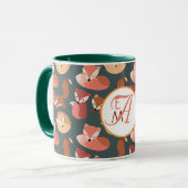 Herbstfarben für mit Monogramm Waldfüchse Herbst Tasse (Vorderseite Links)