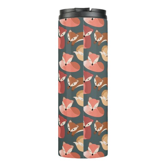 Herbstfarben für mit Monogramm Waldfüchse Herbst Thermosbecher (Rückseite)