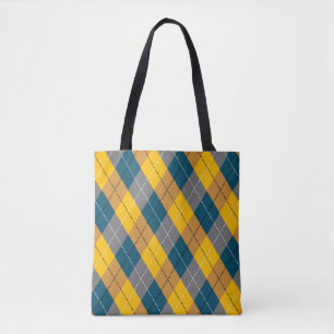Herbstfarben-Geometrie-Karo-Muster Gelb Braun Tasche