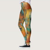 Herbstfarben, geometrische Grundierfarbe abstrakt Leggings (Links)