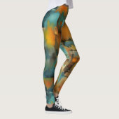 Herbstfarben, geometrische Grundierfarbe abstrakt Leggings (Rechts)