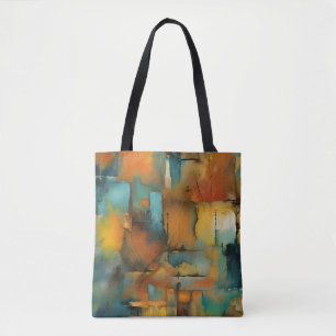 Herbstfarben, geometrische Grundierfarbe abstrakt Tasche