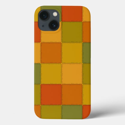 Herbstfarben gequiltes Patchwork-Pad-Gehäuse Case-Mate iPhone Hülle (Rückseite)