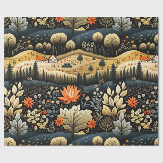 Herbstfarben Geschenkpapier (Flach)