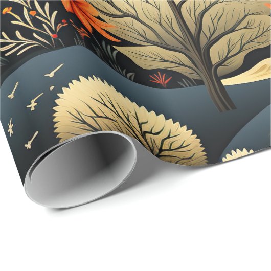 Herbstfarben Geschenkpapier (Rolleneckpunkt)