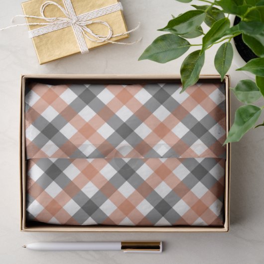 Herbstfarben Gingham-Seidenpapier Seidenpapier (Geschenk)