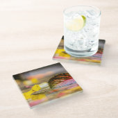 Herbstfarben Glasuntersetzer (Schrägansicht)