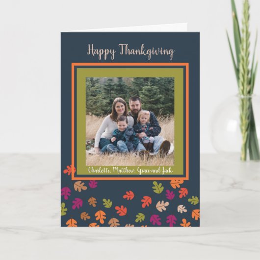 Herbstfarben glücklich Erntedankfest Foto Karte (Vorderseite)