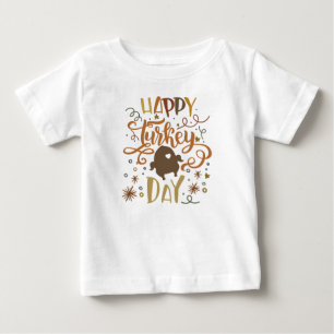 Herbstfarben glücklich Türkei Tag Niedlichen Ern Baby T-shirt