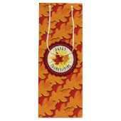Herbstfarben-glücklicher Erntedank Geschenktüte Für Weinflaschen (Vorderseite)