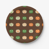 Herbstfarben Halloween Kürkin Pattern Pappteller (Vorderseite)