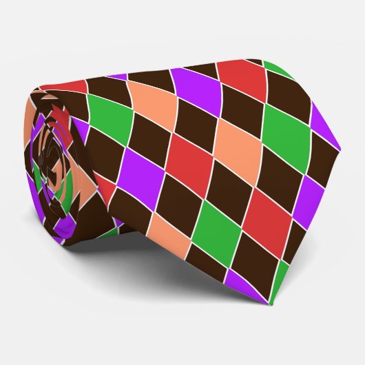 Herbstfarben Harlequin Krawatte (Gerollt)