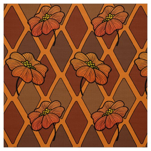 Herbstfarben Harlequin und Poppies Stoff (Muster)