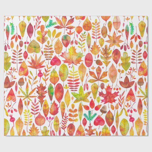 Herbstfarben-Herbstlaub nahtlos Geschenkpapier (Flach)
