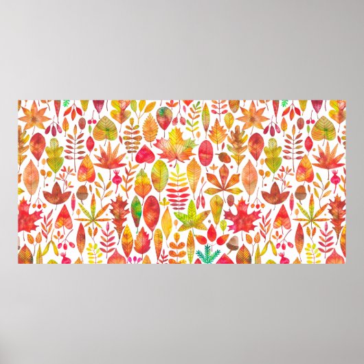 Herbstfarben-Herbstlaub nahtlos Poster (Vorne)