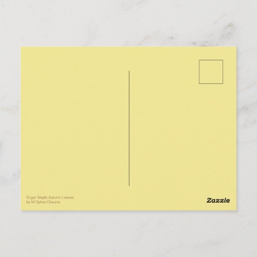 Herbstfarben Herbstleaves Sugar Maple Tree Kanada Postkarte (Rückseite)