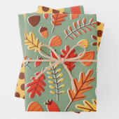 Herbstfarben Herbstleaves Wrapping Paper Set Geschenkpapier Set (Beispiel)