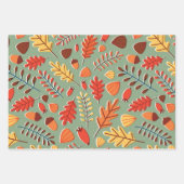 Herbstfarben Herbstleaves Wrapping Paper Set Geschenkpapier Set (Vorderseite)
