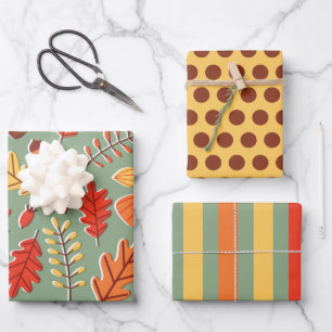 Herbstfarben Herbstleaves Wrapping Paper Set Geschenkpapier Set