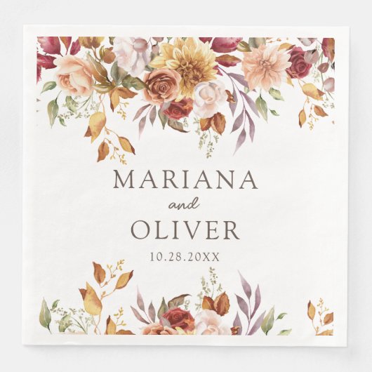 Herbstfarben-Hochzeit Serviette (Vorderseite)