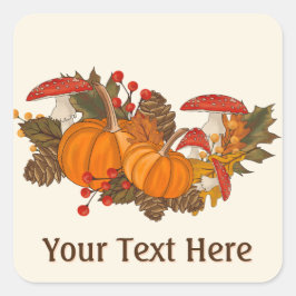 Herbstfarben im Herbst: Namenstext personalisieren Quadratischer Aufkleber