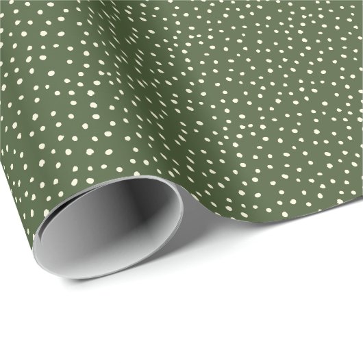 Herbstfarben im Herbst Polka Dot Green Geschenkpapier (Rolleneckpunkt)