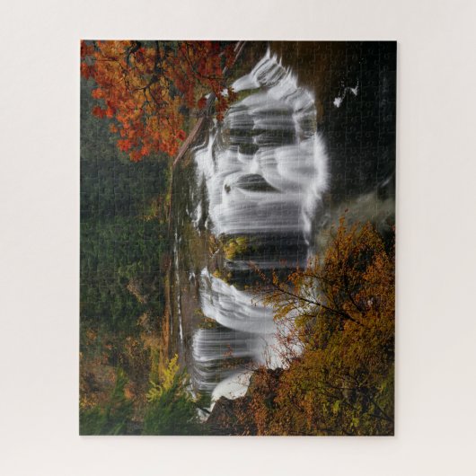Herbstfarben in Lower Lewis Falls in Washington Puzzle (Vertikal)