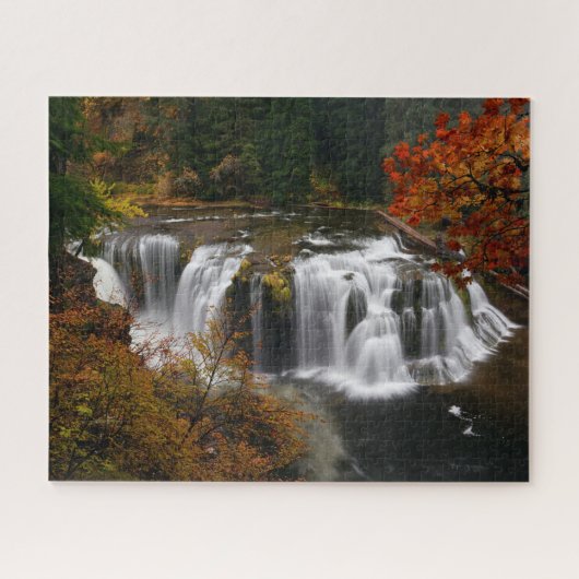 Herbstfarben in Lower Lewis Falls in Washington Puzzle (Horizontal)
