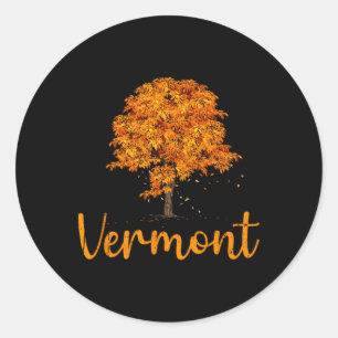 Herbstfarben in Vermont, New England, Herbstlaub a Runder Aufkleber