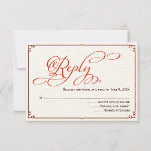 Herbstfarben Kalligrafie-Antwort-Karte Einladung