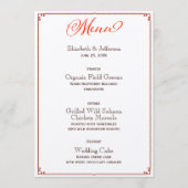 Herbstfarben Kalligrafie Script Wedding Menu Card Menükarte (Vorderseite)