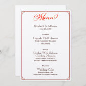 Herbstfarben Kalligrafie Script Wedding Menu Card Menükarte (Vorne/Hinten)