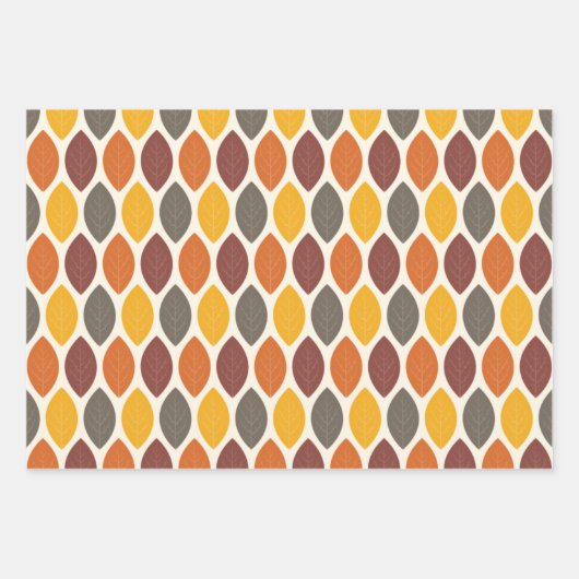 Herbstfarben Kariert Geschenkpapier Set (Vorderseite 2)