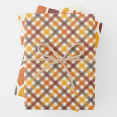 Herbstfarben Kariert Geschenkpapier Set (Beispiel)