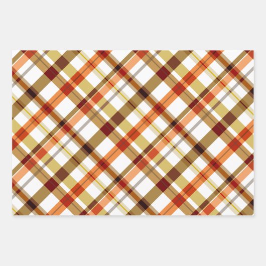 Herbstfarben Kariert Geschenkpapier Set (Vorderseite 2)