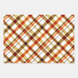 Herbstfarben Kariert Geschenkpapier Set