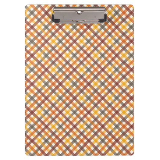 Herbstfarben Kariert Klemmbrett (Vorderseite)